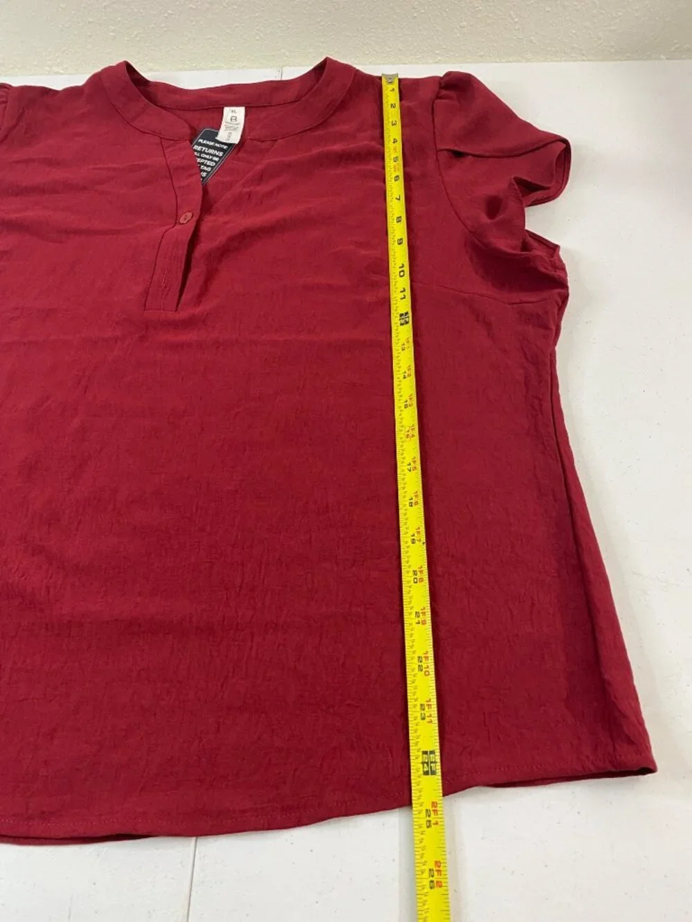 Blooming Jelly Womens Blouse XL Red Short Sleeve V Neck Casual Top NWT - Picture 5 of 7